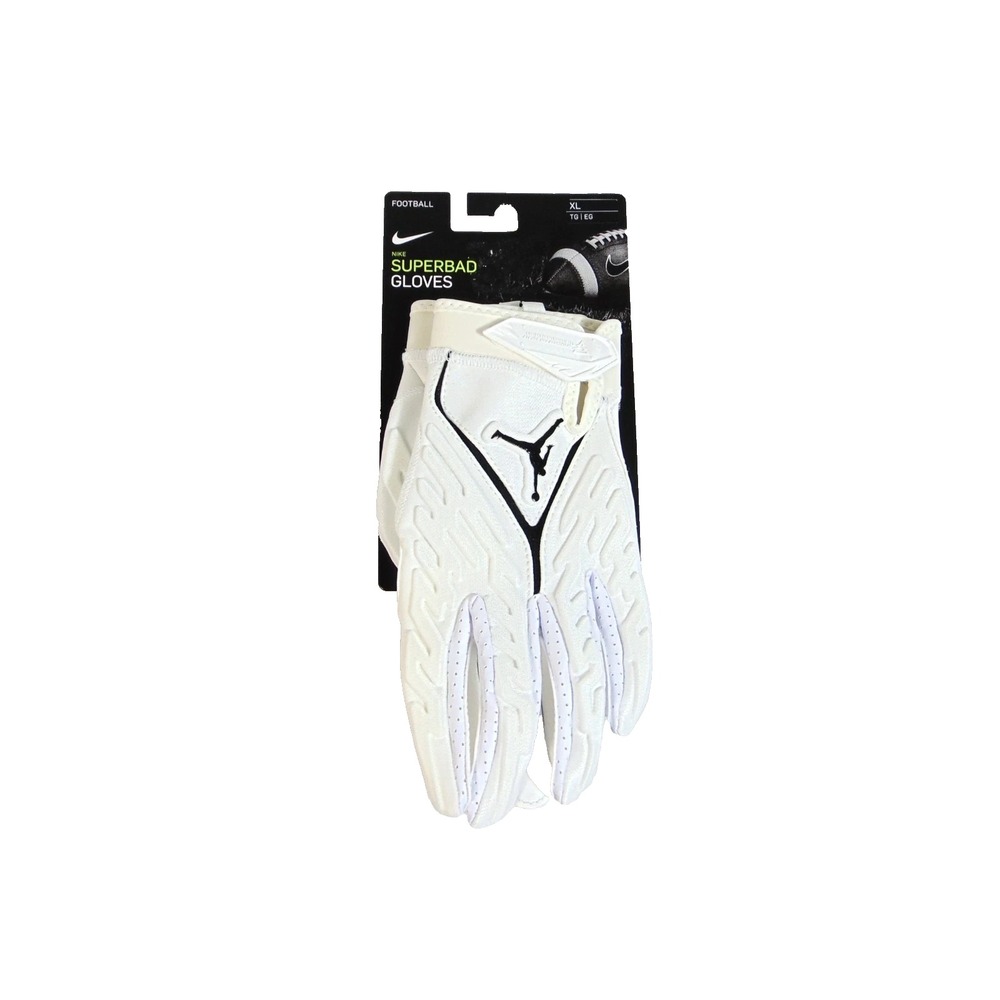 Size XL - Nike Jordan Superbad 6.0 Padded Football Gloves White DX4476-102